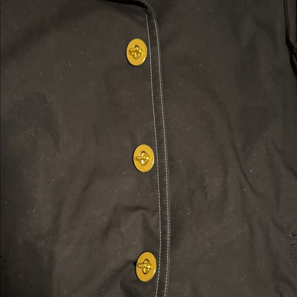 Coach Navy Blue Coat with Gold Buttons - Picture 3 of 6
